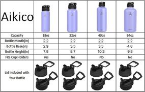 img 3 attached to 🍆 Aikico Lavender Purple 32oz Stainless Steel Water Bottle with Straw Lid - Double Vacuum Insulated Thermos Mug for Hot and Cold Drinks, Reusable Wide Mouth Flask