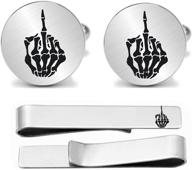 kooer personalized engraved skeleton cufflinks logo