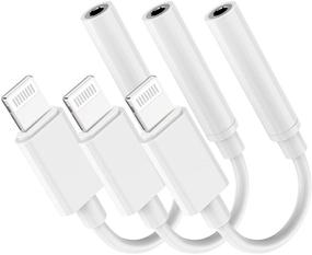 img 4 attached to 🎧 Apple MFi Certified 3 Pack Lightning to 3.5mm Headphone Jack Adapter – Compatible with iPhone 12/11/XS/XR/X 8 7/iPad – Support Call & Music Control