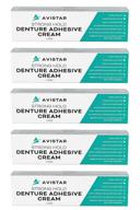 denture adhesive cream (5 pack) - strong hold with easy application &amp; refreshing mint flavour - zinc &amp; fluoride free logo
