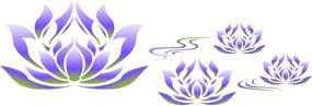 img 4 attached to 🏺 Classic Egyptian Lotus Flower Border Stencil, 13.5 x 4.5 inch - Painting Template with Symbolic Design