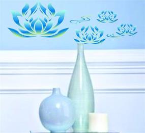 img 3 attached to 🏺 Classic Egyptian Lotus Flower Border Stencil, 13.5 x 4.5 inch - Painting Template with Symbolic Design