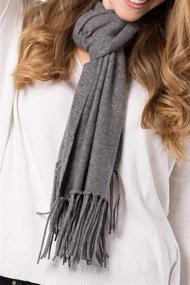 img 3 attached to Fishers Finery Womens Cashmere Fringe Women's Accessories and Scarves & Wraps