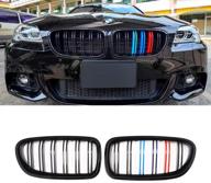 🔥 enhance your bmw 5 series f10/f11 with sna m color f10 grille - gloss black double slats grill (2-pc set) logo