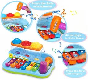 img 1 attached to HOLA Hammering Pounding 1 Year Old Toys: Ball Pound and Tap Bench Toy with Xylophone for Musical Developmental Education. Ideal for Toddler Toys Age 1-2, 18-24 Months, 1-3 Year Old Boy and Girl Babies.