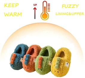 img 1 attached to 🦕 Cute Dinosaur Toddler Slippers: Cozy Indoor Shoes for Boys and Girls at Home