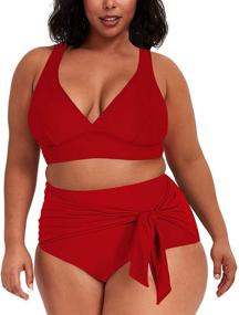 img 4 attached to 👙 Sovoyontee Waisted Swimsuit Triangle Sapphire: Stylish Women's Clothing and Swimwear Collection