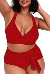 img 2 attached to 👙 Sovoyontee Waisted Swimsuit Triangle Sapphire: Stylish Women's Clothing and Swimwear Collection