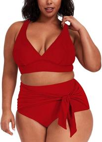 img 3 attached to 👙 Sovoyontee Waisted Swimsuit Triangle Sapphire: Stylish Women's Clothing and Swimwear Collection