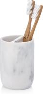 essentra home blanc collection: elegant white toothbrush holder for a chic bathroom logo