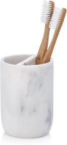 img 4 attached to Essentra Home Blanc Collection: Elegant White Toothbrush Holder for a Chic Bathroom