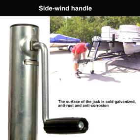 img 2 attached to 🚗 Uyoyous Swivel Trailer Tongue Jack - 1500 lbs Capacity RV Trailer Tongue Jack Marine Boat Trailer Bolt-On Twin Towing Track Caster 10 Inches Vertical Travel with 6" Dual Wheels