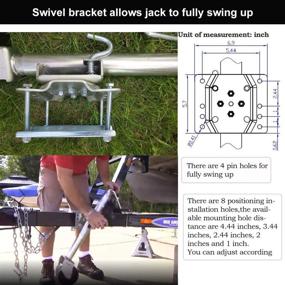 img 4 attached to 🚗 Uyoyous Swivel Trailer Tongue Jack - 1500 lbs Capacity RV Trailer Tongue Jack Marine Boat Trailer Bolt-On Twin Towing Track Caster 10 Inches Vertical Travel with 6" Dual Wheels