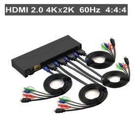 img 3 attached to 🔌 CKLau Ultra HD 4 Port HDMI KVM Switch with Audio and USB 2.0 Hub - Max 4Kx2K@60Hz 4:4:4, for Windows, Linux, Mac, Raspbian, Ubuntu
