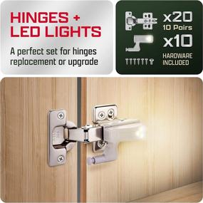 img 2 attached to 🚪 20-Pack Soft Close Full Overlay Cabinet Hinges - Ideal for Kitchen and Other Cabinet Doors – Includes 10 LED Cabinet Hinge Lights and Matching Screws – Illuminate Your Space with LIGHT-DOOR