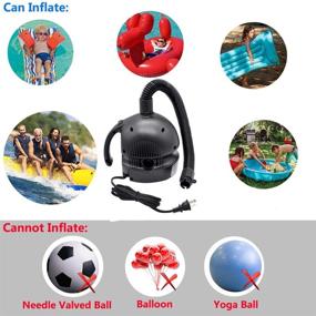 img 3 attached to 800W Electric Pump for Inflatables: Air Mattress, Air Bed, Pool Toy, Raft, Boat - Quick and Efficient Black AC Pump