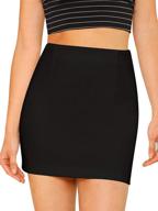 👗 floerns women's black stretch skirt - ladies' apparel logo