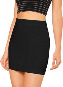 img 2 attached to 👗 Floerns Women's Black Stretch Skirt - Ladies' Apparel