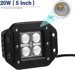 img 3 attached to 🚗 YITAMOTOR 20W 4inch Flush Mount LED Light Bar - Powerful Flood Lights for Offroad Driving, Pickup Trucks, ATVs, and Boats