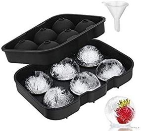 img 3 attached to 🧊 BomStar Ice Cube Trays Silicone: Sphere Ice Ball Maker with Lid for Whiskey and Cocktails - Reusable, BPA Free