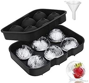 img 4 attached to 🧊 BomStar Ice Cube Trays Silicone: Sphere Ice Ball Maker with Lid for Whiskey and Cocktails - Reusable, BPA Free