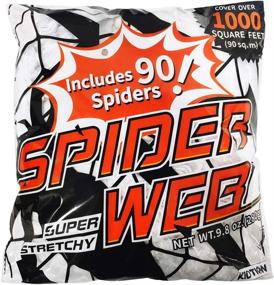 img 4 attached to Kidtion 1000 sqft Halloween Spider Web: Super Stretchy Giant Cobwebs Decoration with 90 Extra Fake Spiders - Perfect for Halloween Decorations & Party Favors | Indoor/Outdoor 9.8oz Spider Webbing