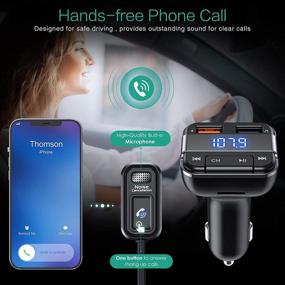 img 3 attached to 🚗 Bluetooth FM Transmitter for Car - ORIA 5.0, Bluetooth FM Radio Adapter with QC 3.0 Charging, USB Drive, TF Card, Hands-Free Talking