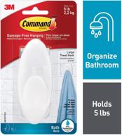 command bath17-es-e 051141958392 towel hook: clear frosted, water-resistant 1-hook with large strip (bath17-es) logo