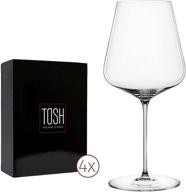 🍷 set of 4 red wine glasses - 26oz. long stem, large bowl, hand-blown crystal glass with thin rim - ideal for burgundy - unique gift логотип