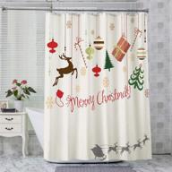 🎄 amazerbath christmas fabric shower curtain: festive polyester decor for bathroom, hotel quality - 72 x 72 inches logo