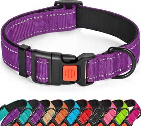 img 4 attached to 🐕 TobeDRI Reflective Dog Collar: 10 Color Options, Soft Neoprene Padded, Breathable Nylon Pet Collar, Adjustable for Small, Medium, and Large Dogs