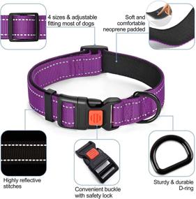 img 3 attached to 🐕 TobeDRI Reflective Dog Collar: 10 Color Options, Soft Neoprene Padded, Breathable Nylon Pet Collar, Adjustable for Small, Medium, and Large Dogs