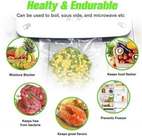 img 2 attached to 🍱 100 Count TashiLiving Vacuum Sealer Bags for Food - Quart Size 8x12 inch, Pre-cut Bags for Freezer Sous Vide - BPA-Free 4mil