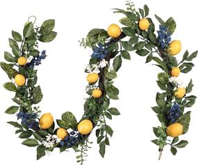 img 4 attached to 🍋 Vibrant 6 Feet Spring Fruit Garland: Artificial Lemons, Blueberries, and Green Leaves for Outdoor and Indoor Home Decor - Perfect for Front Doors, Walls, and Fall Decorations