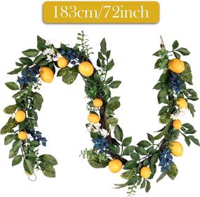 img 1 attached to 🍋 Vibrant 6 Feet Spring Fruit Garland: Artificial Lemons, Blueberries, and Green Leaves for Outdoor and Indoor Home Decor - Perfect for Front Doors, Walls, and Fall Decorations