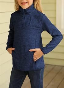 img 3 attached to Stylish and Cozy BLENCOT Girl's Pullover with Stand Collar, Long Sleeve, and Pockets