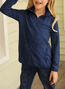 img 2 attached to Stylish and Cozy BLENCOT Girl's Pullover with Stand Collar, Long Sleeve, and Pockets