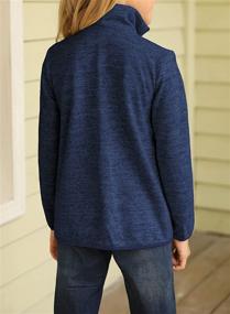 img 1 attached to Stylish and Cozy BLENCOT Girl's Pullover with Stand Collar, Long Sleeve, and Pockets