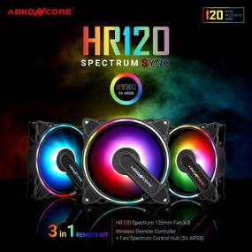 img 3 attached to 💨 Вентиляторы ABKONCORE HR120 RGB: 3-Pack 120mm компьютерных вентиляторов со синхронизацией с материнской платой, пультом дистанционного управления, регулируемой скоростью и возможностью выбора цвета.