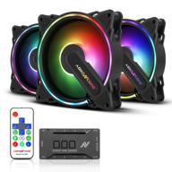 💨 вентиляторы abkoncore hr120 rgb: 3-pack 120mm компьютерных вентиляторов со синхронизацией с материнской платой, пультом дистанционного управления, регулируемой скоростью и возможностью выбора цвета. логотип