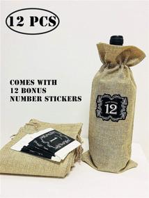 img 3 attached to 12 Pack of Burlap Wine Bags with Drawstring and Number Stickers - Perfect for Blind Tasting, Travel, Wedding, Birthday, Housewarming, and Dinner Party