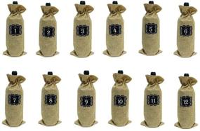 img 4 attached to 12 Pack of Burlap Wine Bags with Drawstring and Number Stickers - Perfect for Blind Tasting, Travel, Wedding, Birthday, Housewarming, and Dinner Party