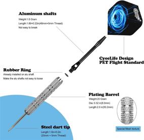 img 2 attached to 🎯 CyeeLife-Steel Tip Darts 22g Set with 12 Aluminium Shafts, 16 Flights, Sharpener, Tool, and 16 Protectors - Perfect for Beginner House Darts