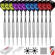 🎯 cyeelife-steel tip darts 22g set with 12 aluminium shafts, 16 flights, sharpener, tool, and 16 protectors - perfect for beginner house darts логотип