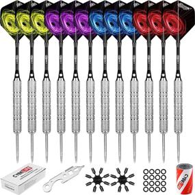 img 4 attached to 🎯 CyeeLife-Steel Tip Darts 22g Set with 12 Aluminium Shafts, 16 Flights, Sharpener, Tool, and 16 Protectors - Perfect for Beginner House Darts