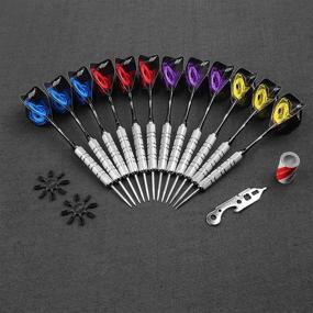 img 1 attached to 🎯 CyeeLife-Steel Tip Darts 22g Set with 12 Aluminium Shafts, 16 Flights, Sharpener, Tool, and 16 Protectors - Perfect for Beginner House Darts