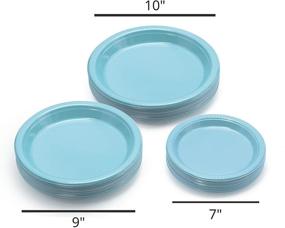 img 1 attached to 🍽️ Premium Light Blue Plastic Plates - Elegant 9 Inch Disposable Plates - Pack of 50