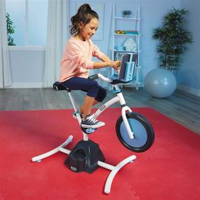 img 2 attached to 🚲 Little Tikes Pelican Explore & Fit Cycle Fun - Adjustable Fitness Exercise Equipment for Kids Stationary Bike with Videos, Built-in Bluetooth Speaker - Gifts for Kids, Toys for Boys and Girls Ages 3-7 Years Old