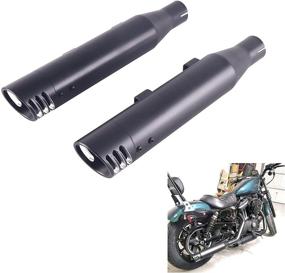 img 4 attached to 🔥 SHARKROAD Black 3.0 Slip-on Exhaust Pipes for 2014-Up Harley Sportster | Upgraded Muffler with No-baffle Design | Enhance Sound for Iron 883, Sportster 1200 and other Sportster Exhaust Models