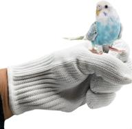 alfyng bird training anti-bite gloves | parrot chewing safety gloves | small animal handling gloves for parrotlets, cockatiels, finch, macaw | 1 pair (white) logo